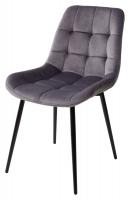 Стул ХОФМАН, цвет темно-серый B-27, велюр, 2шт./1к / черный каркас М-City