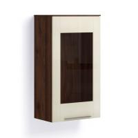 Навесной шкаф-витрина Solo (орех Коламбия/ваниль)