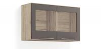 Навесной шкаф-витрина Соло (сонома/глянец)