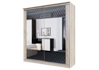 Шкаф-купе №19 (2,0 м) Классик черный (дуб сонома)