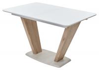 Стол Прага 120 Белый, стекло / Вяз, М-City