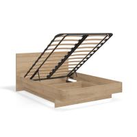 Кровать двуспальная Solo 140х200 под подушки тип 01 и 03 (дуб Ривьера)