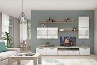 Гостиная Napoli (Крафт серый/белый глянец)