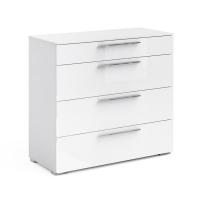Комод с четырьмя ящиками Solo (белый/белый глянец)