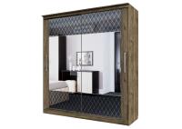 Шкаф-купе №19 (2,0 м) Классик черный (гикори темный)