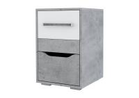 МС "Грей" Тумба с ящиками (Цемент светлый/Белый)