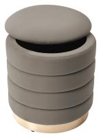 Пуф для гостиной ФРЕД графит #14, велюр / золотой каркас М-City