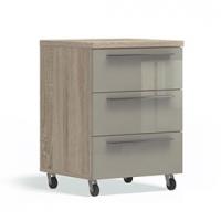 Тумба на колесиках Solo 3 ящика (дуб сонома/мокко)