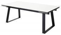 Стол Франк 200 Белый мрамор, керамика / черный каркас М-City