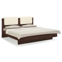 Кровать 180х200 с мягким изголовьем Solo (орех Коламбия/экокожа ваниль)