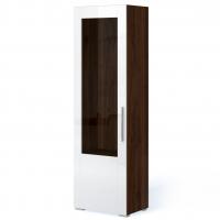 Шкаф витрина Solo (орех Коламбия/белый) левый