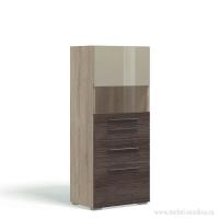 Витрина без топа 3 ящика (сонома/мокко/шпон) левая