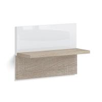 Полка настенная в спальню Solo (сонома/белый глянец)