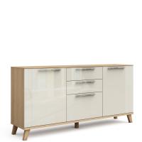 Тумба для гостиной Solo с дверцами и ящиками (Ривьера/ваниль)