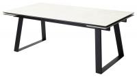 Стол Франк 200 Кремовый мрамор, керамика / черный каркас М-City