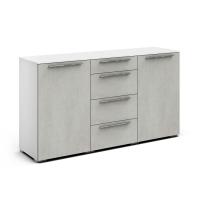 Комод широкий Solo (белый/бетон Grey)