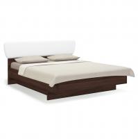 Кровать с мягким изголовьем 160х200 Solo (орех Коламбия/экокожа белая)