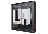 Шкаф-купе №19 (2,0 м) Классик черный (дуб венге)