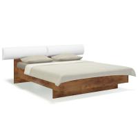 Кровать с мягким изголовьем 160х200 Solo (таксония/экокожа белая)