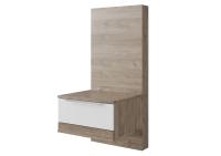 "Лагуна-8" Тумба прикроватная со щитом (Гикори темный/Белый матовый)