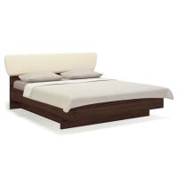 Кровать с мягким изголовьем 160х200 Solo (орех Коламбия/экокожа ваниль)