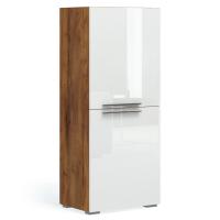 Шкаф-пенал низкий Solo (Таксония/белый глянец)