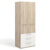 Шкаф для одежды Solo с ящиками (дуб сонома/белый глянец)