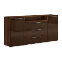 Широкий комод с 3D нишей Solo (орех Коламбия/коричневый)