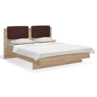 Кровать 160x200 Solo (дуб Ривьера/экокожа коричневая)