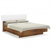 Кровать 140х200 с подъёмным основанием Solo (таксония/экокожа белая)