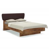 Кровать 120х200 с мягким изголовьем Solo (таксония/экокожа коричневая)
