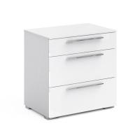 Прикроватная тумба с 3 ящиками Solo (белый/белый глянец)