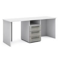 Письменный стол на 2 места Магнолия (белый матовый)