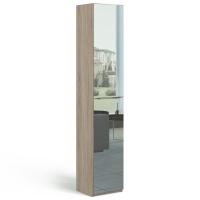 Узкий шкаф-пенал Соло (сонома/зеркало)