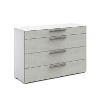 Комод в спальню с ящиками Solo (белый/бетон Grey)