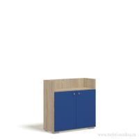 Тумба 2 двери для стеллажа дуб Сонома/Синий