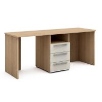 Письменный стол с на 2 места Магнолия (дуб Ривьера/ваниль глянец)