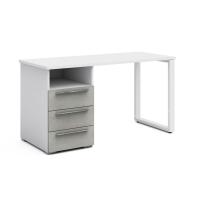 Письменный стол с тумбой 140 см Магнолия (белый матовый)