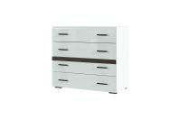МС "Соло" Комод 4 ящика (Белый/Белый глянец/Венге)