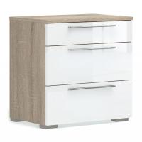 Прикроватная тумба с 3 ящиками Solo (сонома/белый)