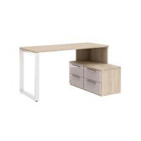 Письменный стол с тумбой 140 Napoli (Крафт серый/бэйлиз глянец)