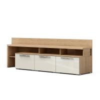 Тумба под телевизор с тремя ящиками Solo (дуб Ривьера/ваниль) левая