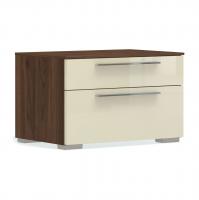 Прикроватная тумба Solo с 2 ящиками (орех Коламбия/глянец ваниль)