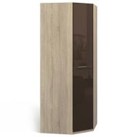 Шкаф угловой Solo (дуб сонома/коричневый глянец)
