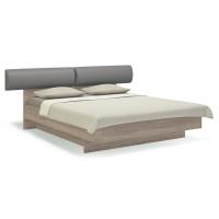 Кровать 160х200 с подъёмным основанием Solo (сонома/экокожа мокко)