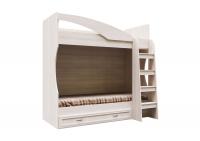 ДМ-16 Кровать двухъярусная (с ящиком) (Без матраца 0,8*1,86) (Сосна Карелия)