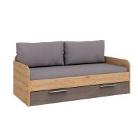 Кровать-тахта 90х200 с ящиком Napoli (Дуб натуральный/бетон Dark)