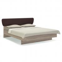Двуспальная кровать 160х200 Solo (сонома/экокожа коричневая)