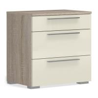 Прикроватная тумба с 3 ящиками Solo (сонома/ваниль)