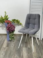 Стул CHILLI-Q серый #27, велюр / белый каркас М-City